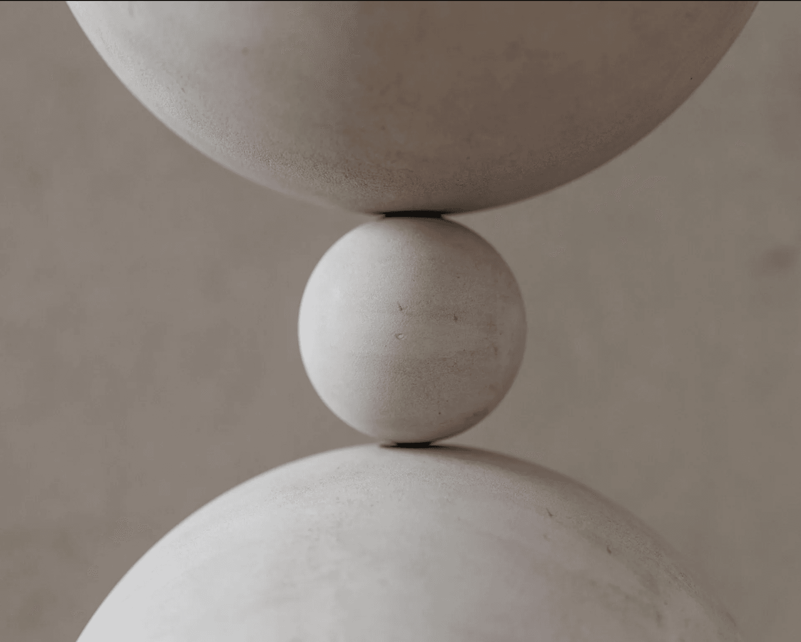 Balancing stone spheres artwork